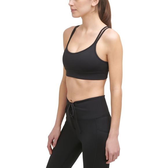 DKNY Womens Activewear Solid Strappy Sports Bra Size X-Small - Picture 2 of 4